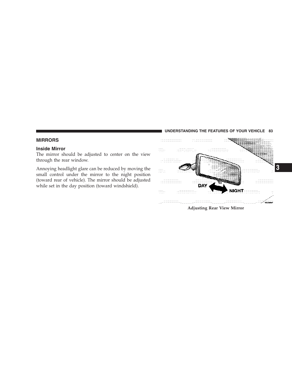 Mirrors, Inside mirror | Dodge 2007 Ram Chassis Cab User Manual | Page 83 / 532