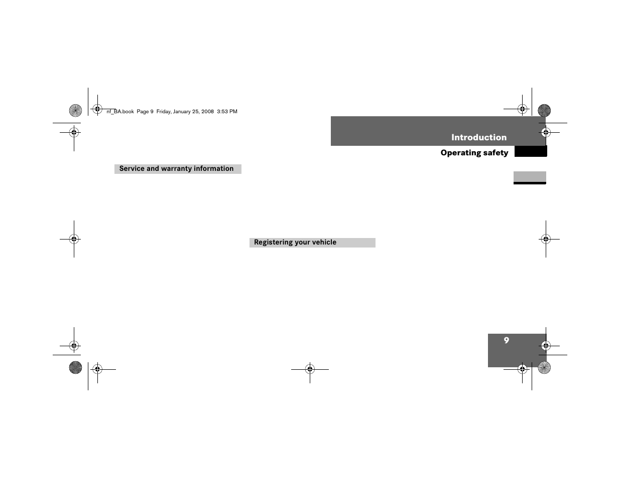 Service and warranty information, Registering your vehicle | Dodge 2008 Sprinter User Manual | Page 11 / 666