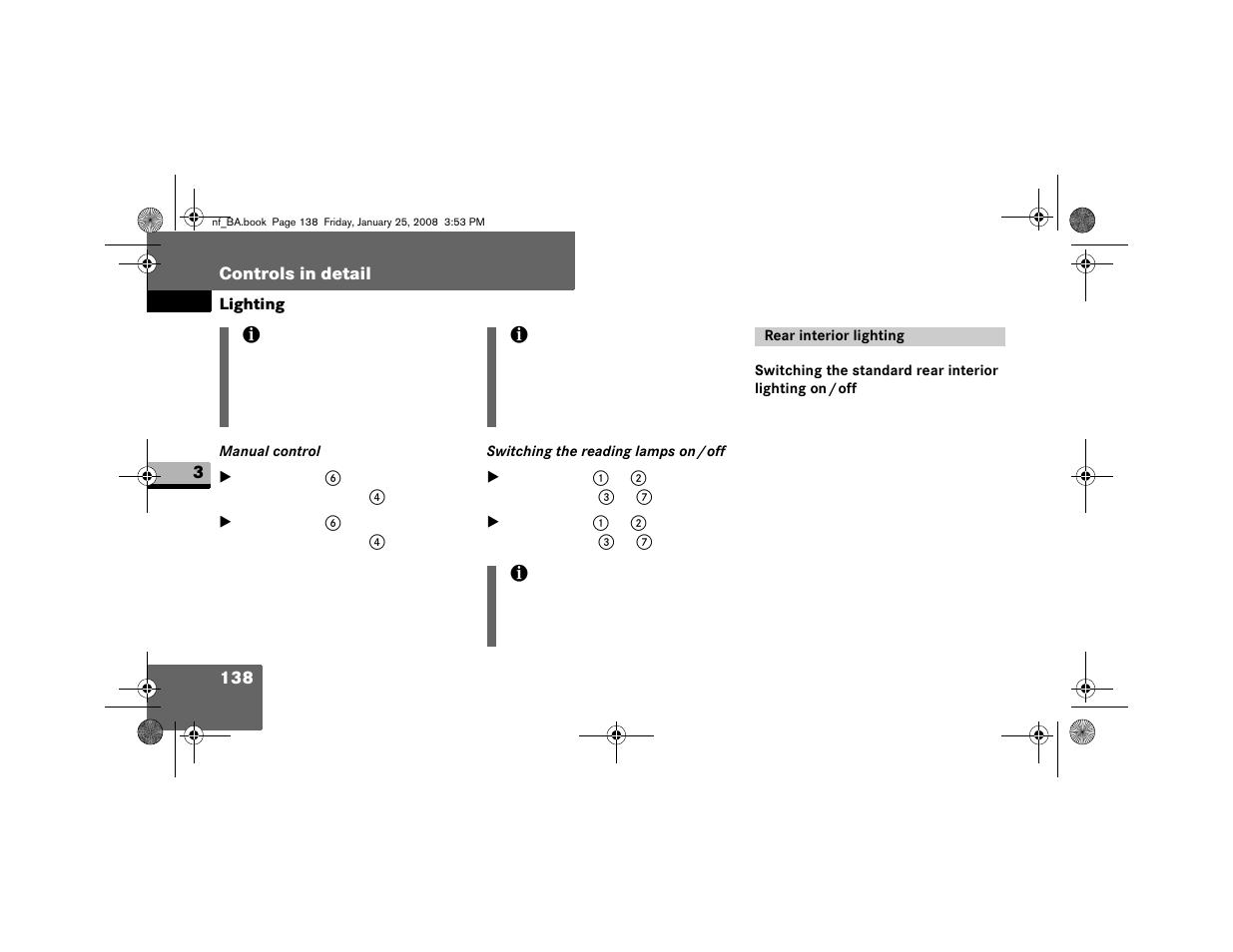 Rear interior lighting | Dodge 2008 Sprinter User Manual | Page 140 / 666