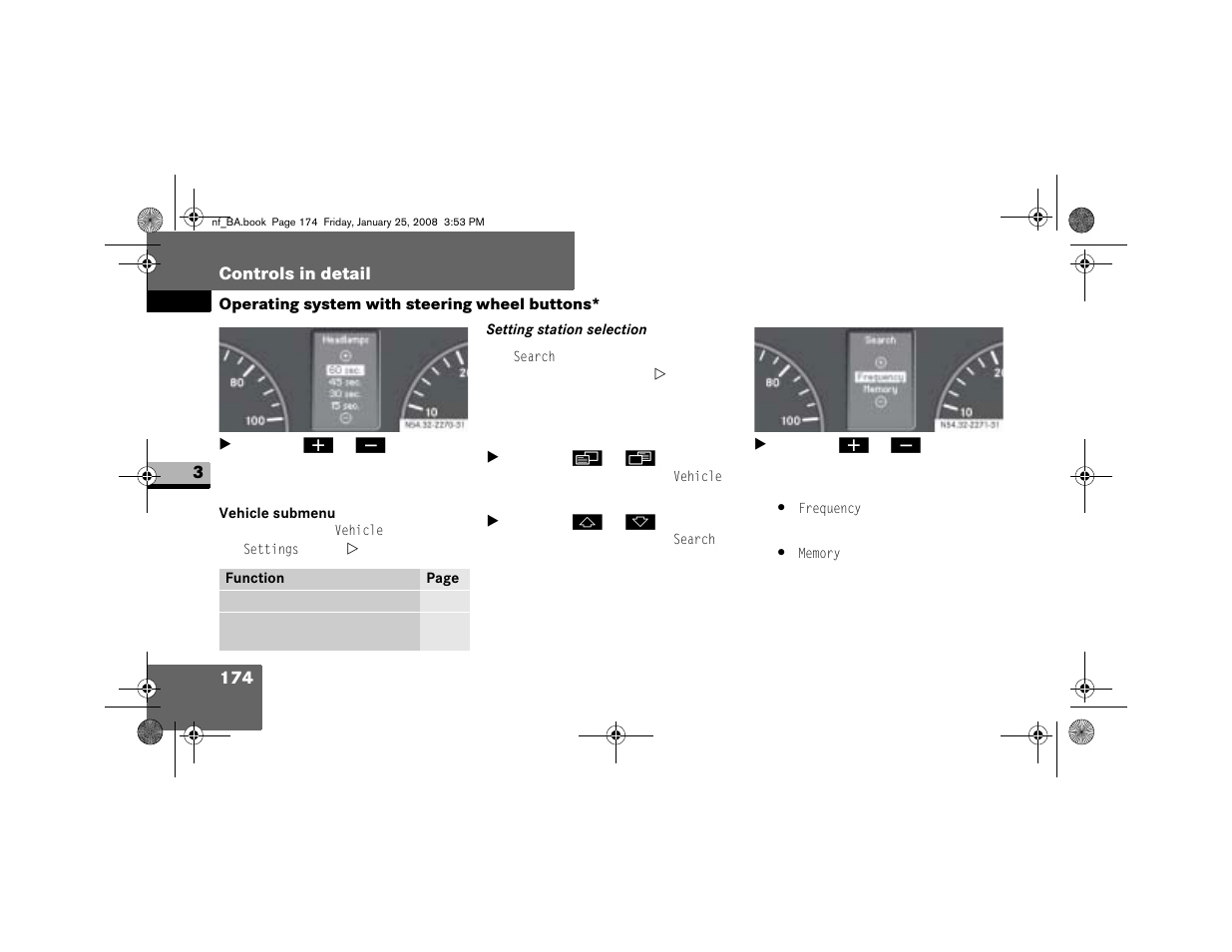 Vehicle submenu | Dodge 2008 Sprinter User Manual | Page 176 / 666