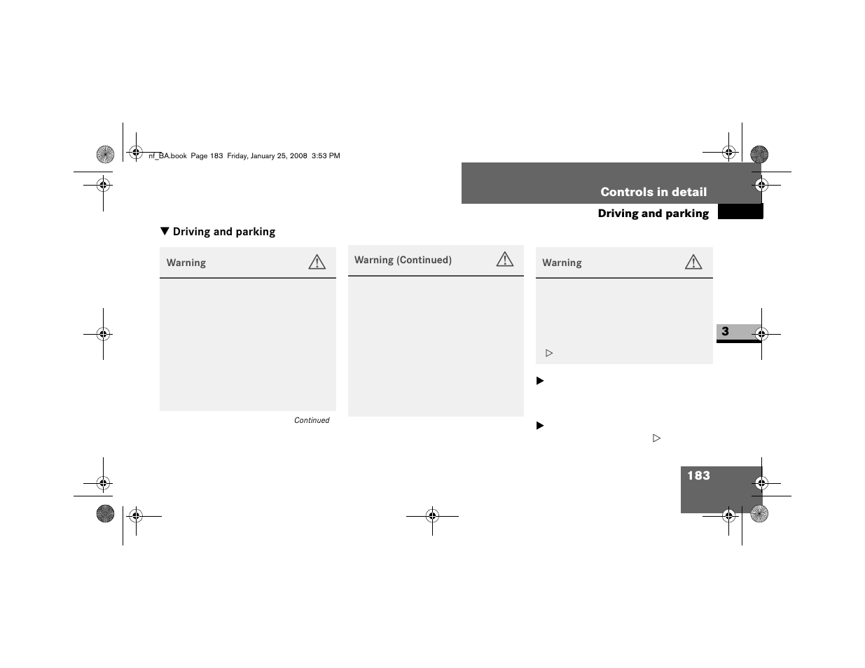 Driving and parking | Dodge 2008 Sprinter User Manual | Page 185 / 666