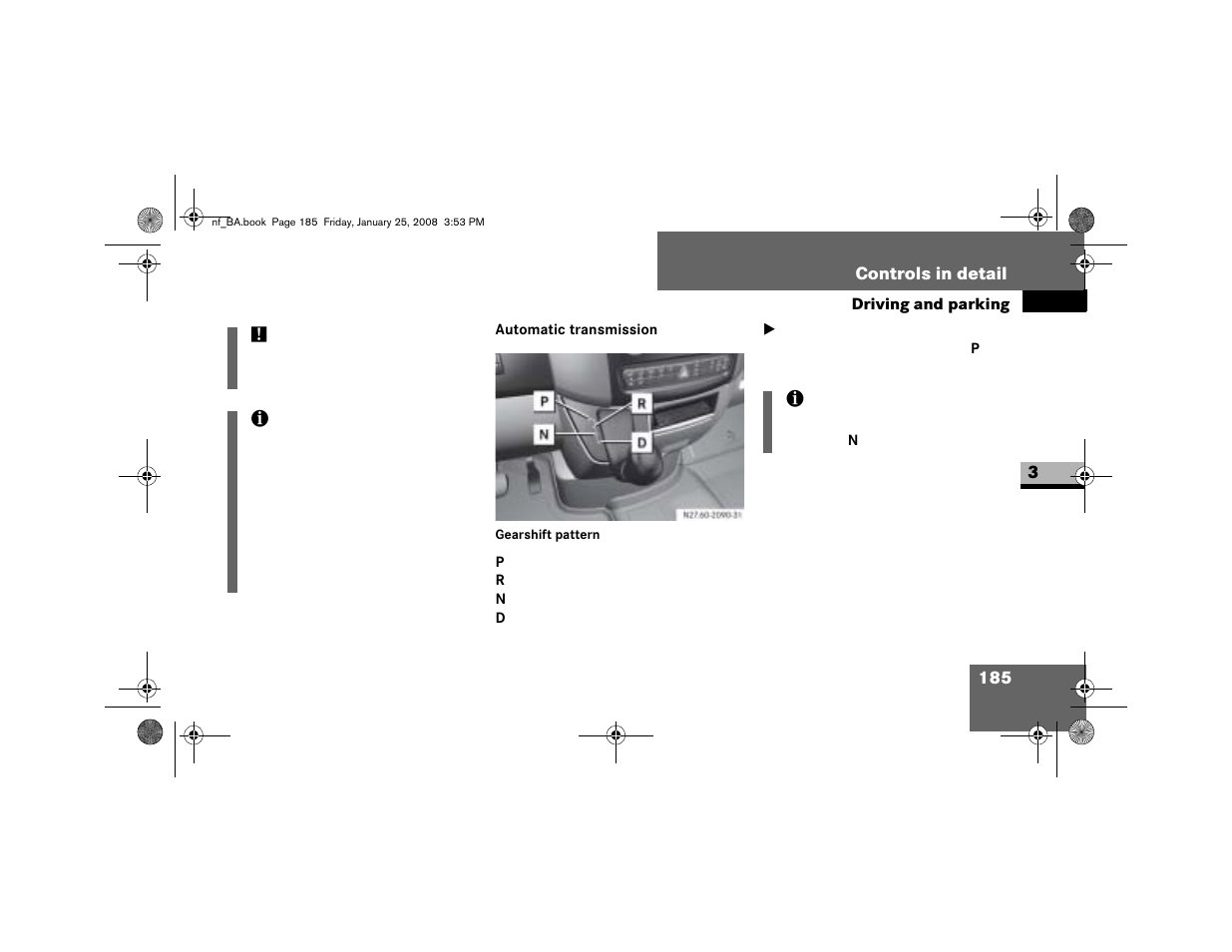 Automatic transmission | Dodge 2008 Sprinter User Manual | Page 187 / 666