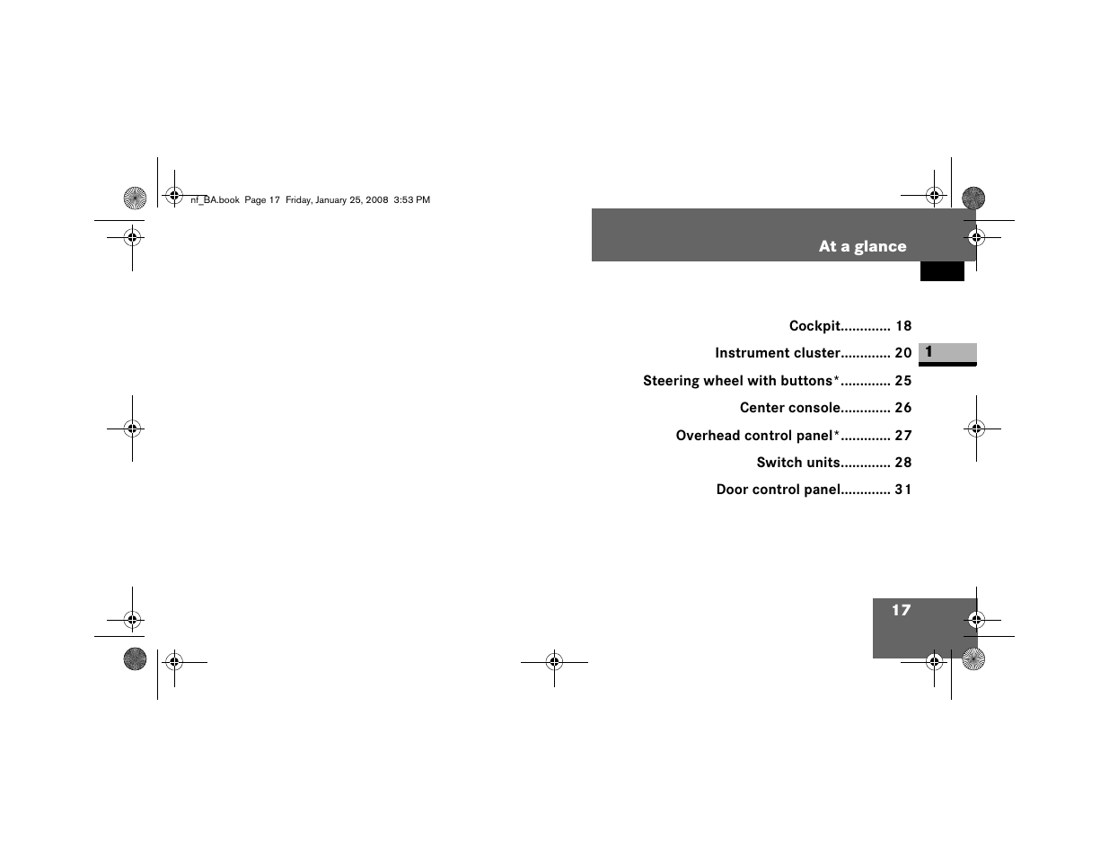 At a glance | Dodge 2008 Sprinter User Manual | Page 19 / 666