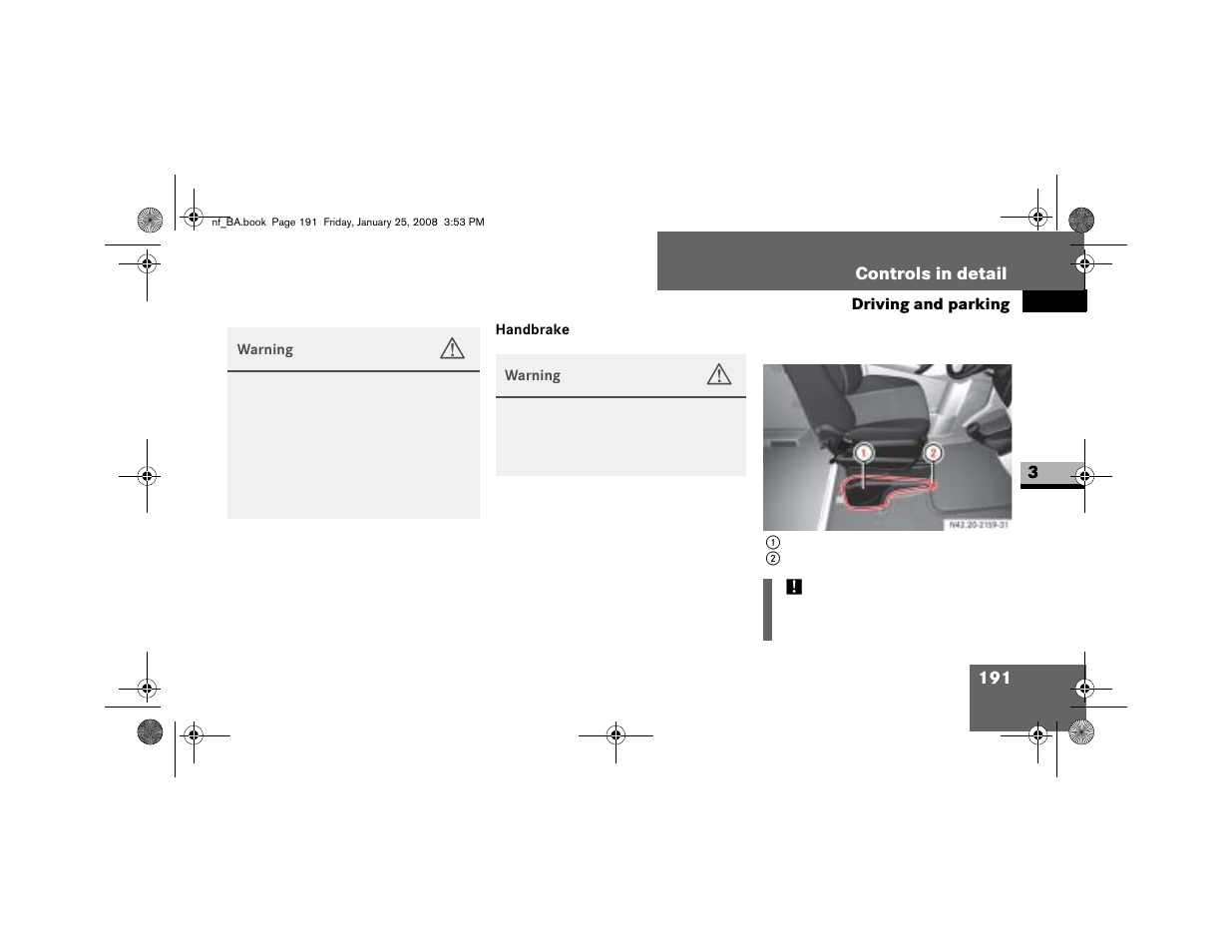 Handbrake | Dodge 2008 Sprinter User Manual | Page 193 / 666