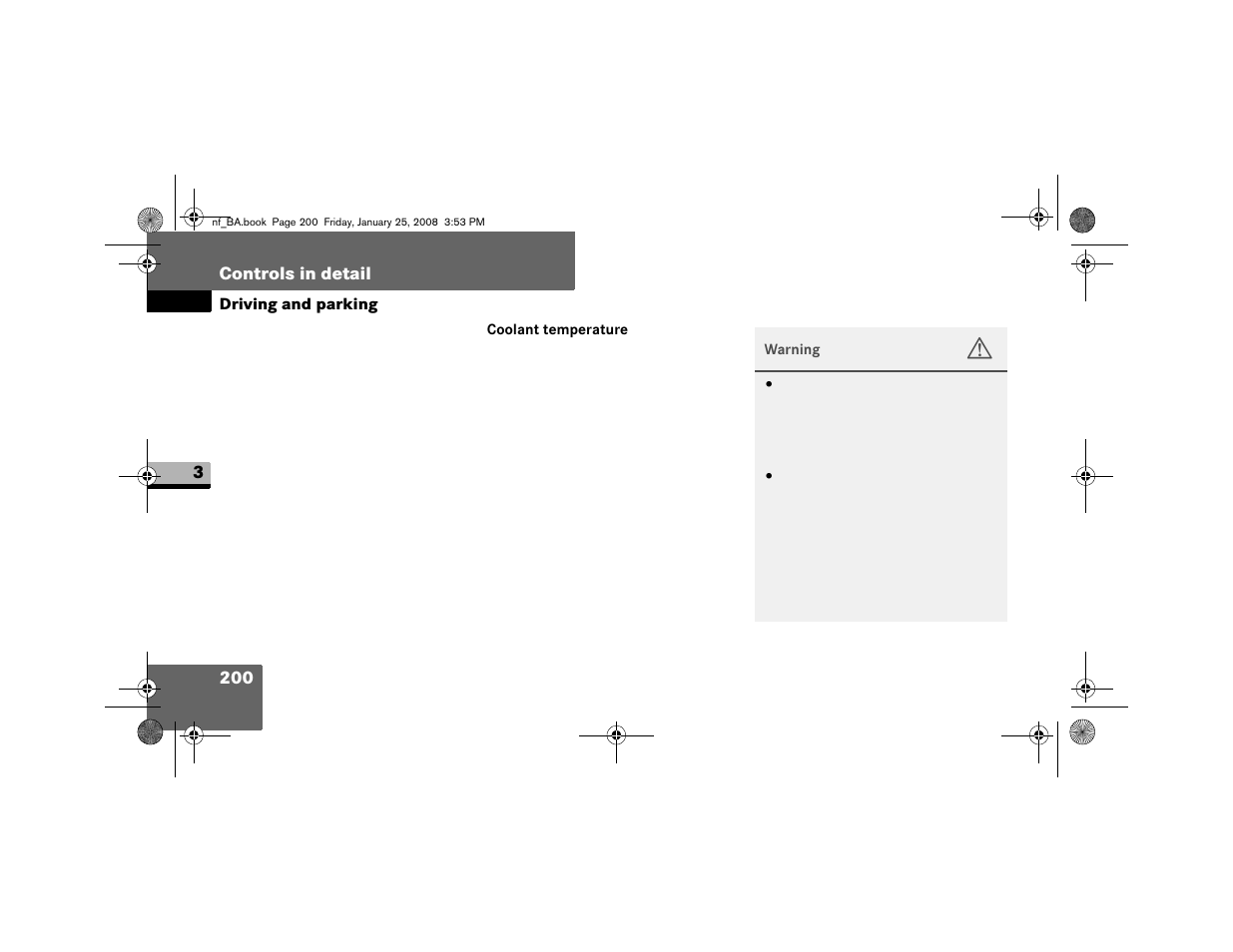 Coolant temperature | Dodge 2008 Sprinter User Manual | Page 202 / 666