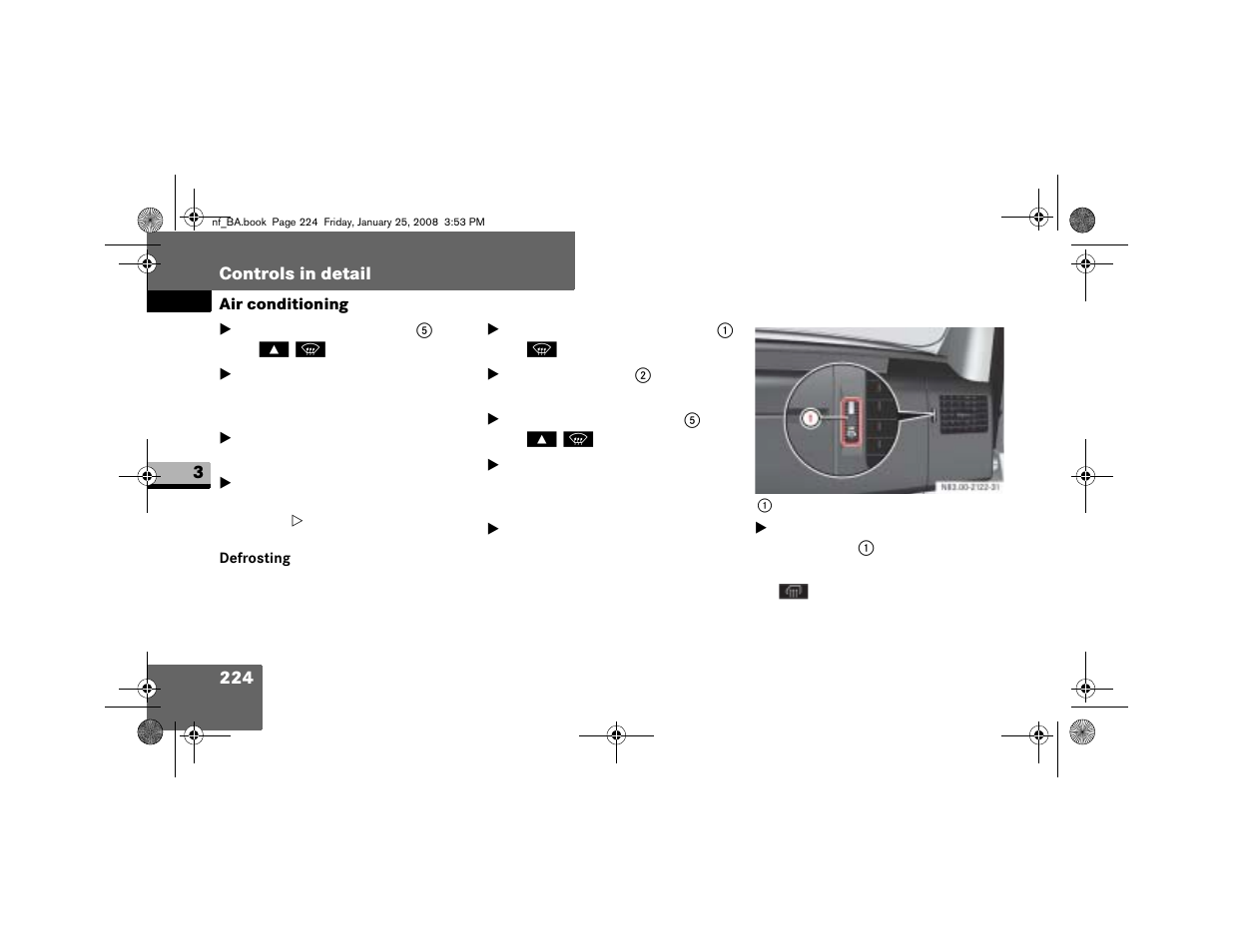 Defrosting | Dodge 2008 Sprinter User Manual | Page 226 / 666