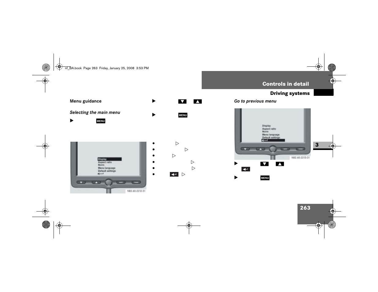 Menu guidance | Dodge 2008 Sprinter User Manual | Page 265 / 666