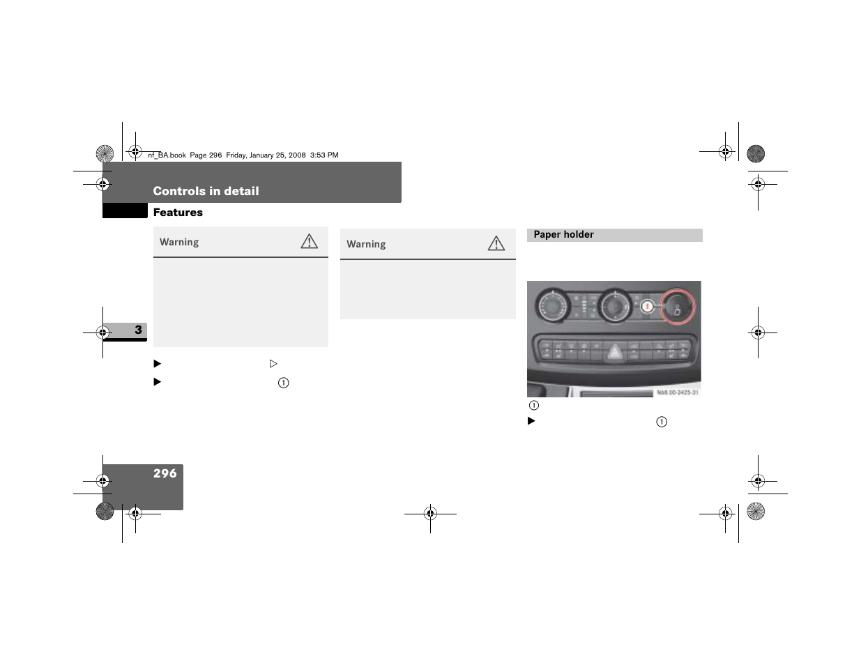 Paper holder | Dodge 2008 Sprinter User Manual | Page 298 / 666
