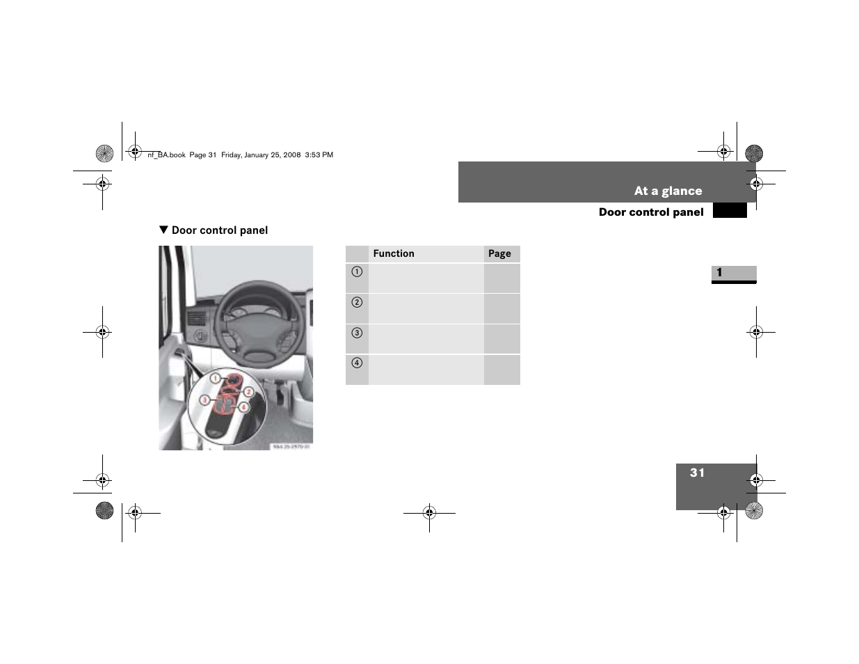 Door control panel | Dodge 2008 Sprinter User Manual | Page 33 / 666