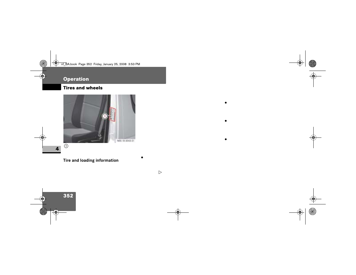 Tire and loading information | Dodge 2008 Sprinter User Manual | Page 354 / 666