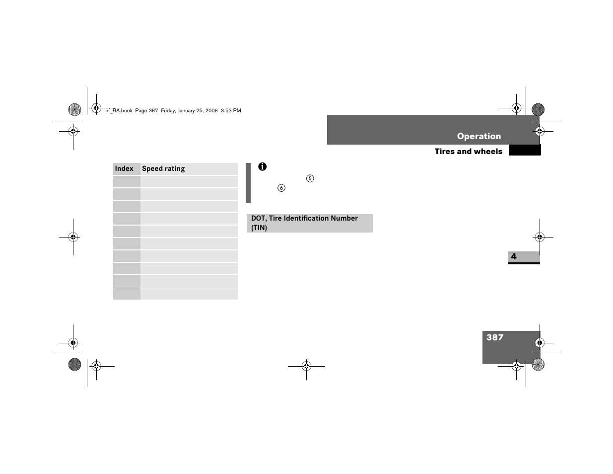 Dot, tire identification number (tin) | Dodge 2008 Sprinter User Manual | Page 389 / 666