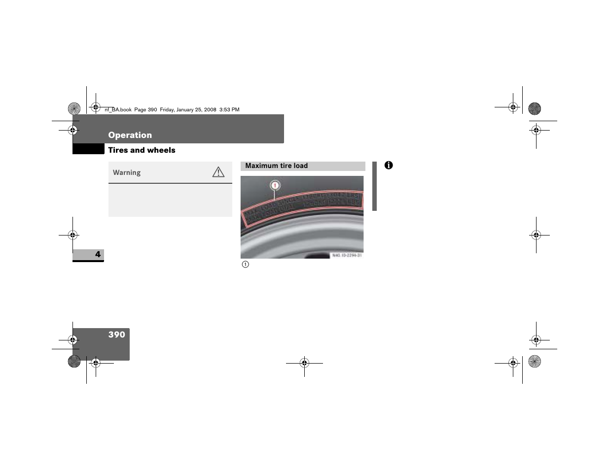 Maximum tire load | Dodge 2008 Sprinter User Manual | Page 392 / 666