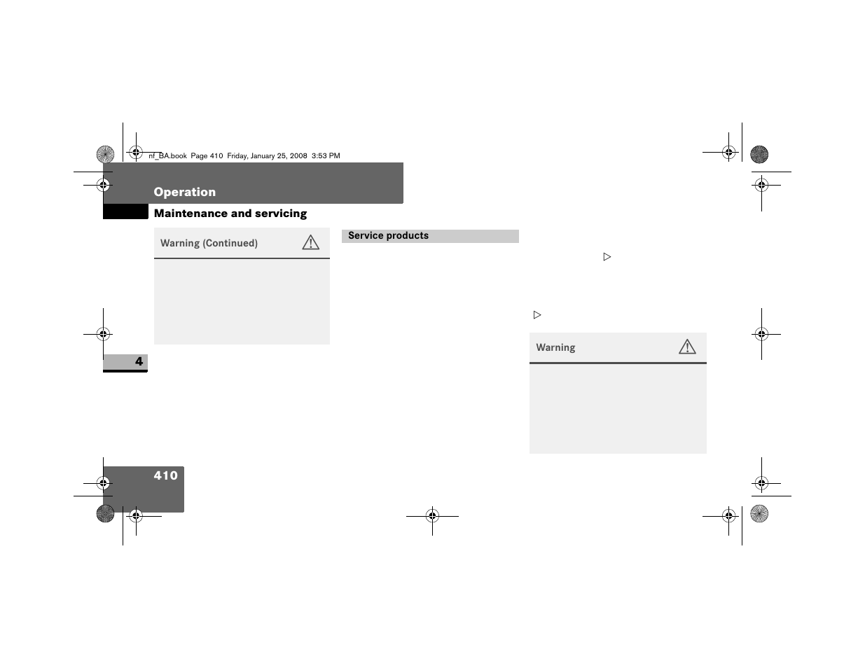 Service products | Dodge 2008 Sprinter User Manual | Page 412 / 666