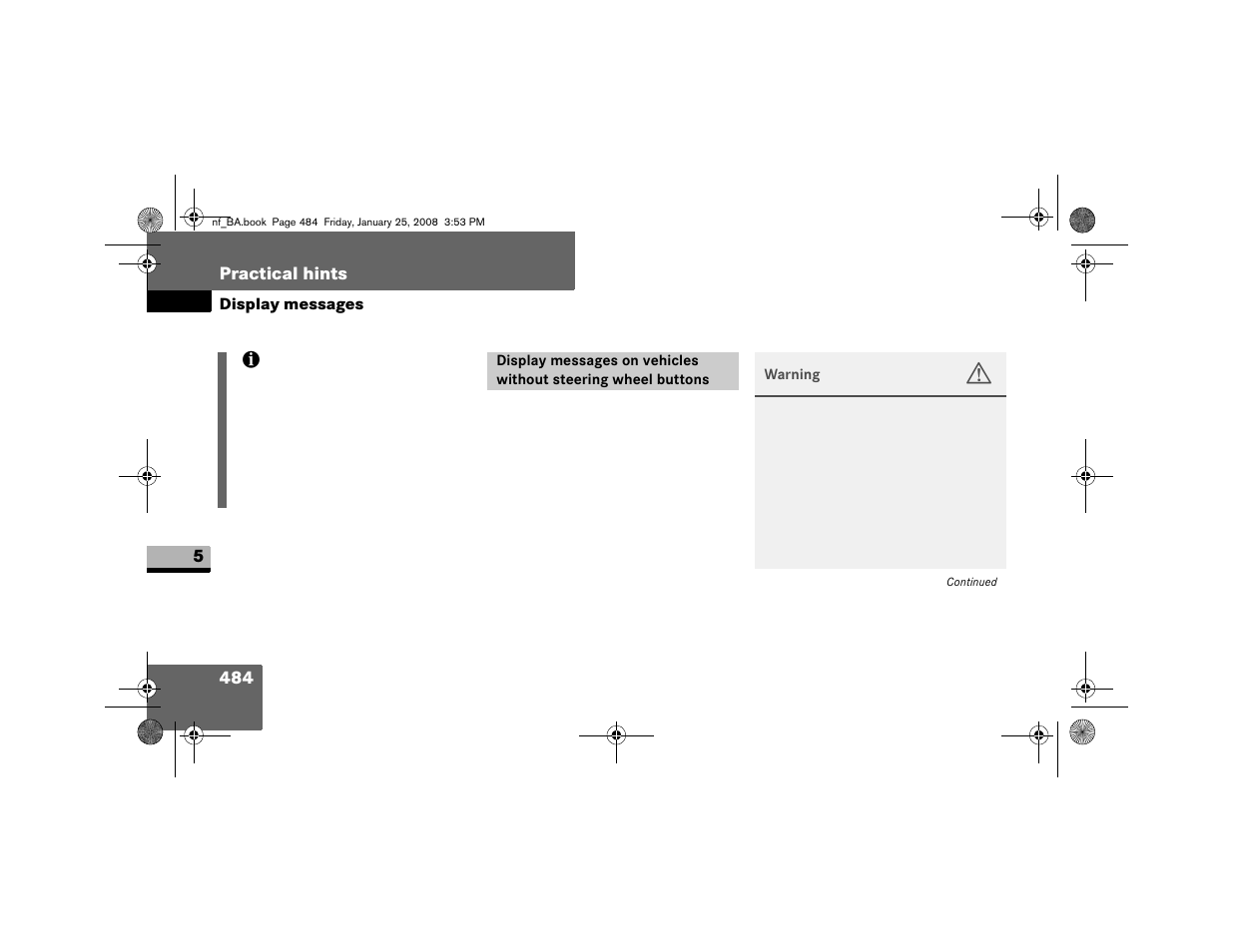 Display messages | Dodge 2008 Sprinter User Manual | Page 486 / 666