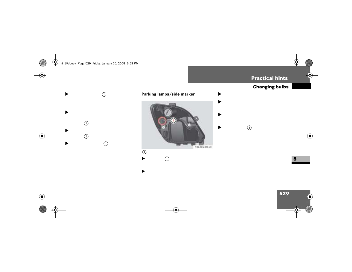 Parking lamps/side marker | Dodge 2008 Sprinter User Manual | Page 531 / 666