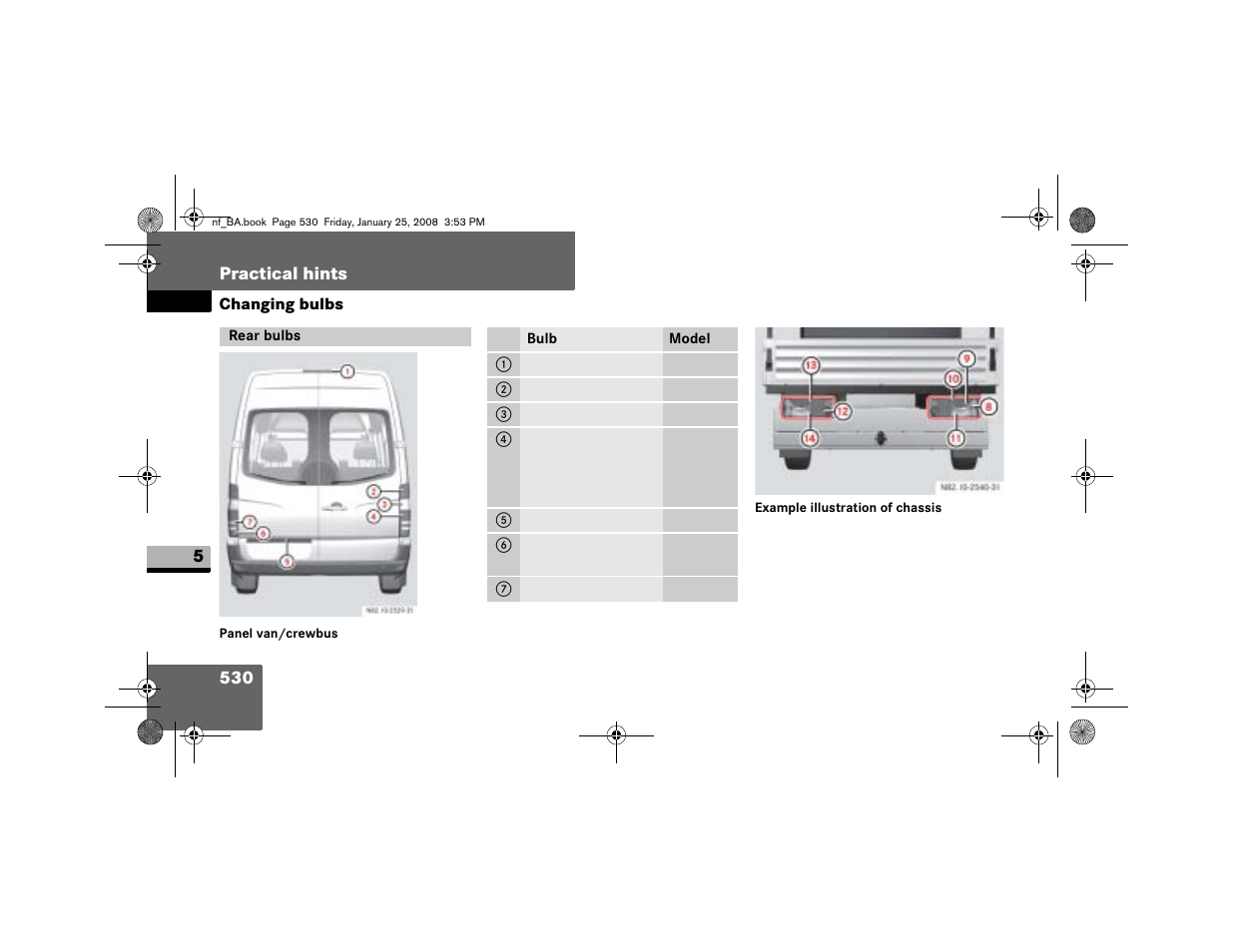 Rear bulbs | Dodge 2008 Sprinter User Manual | Page 532 / 666