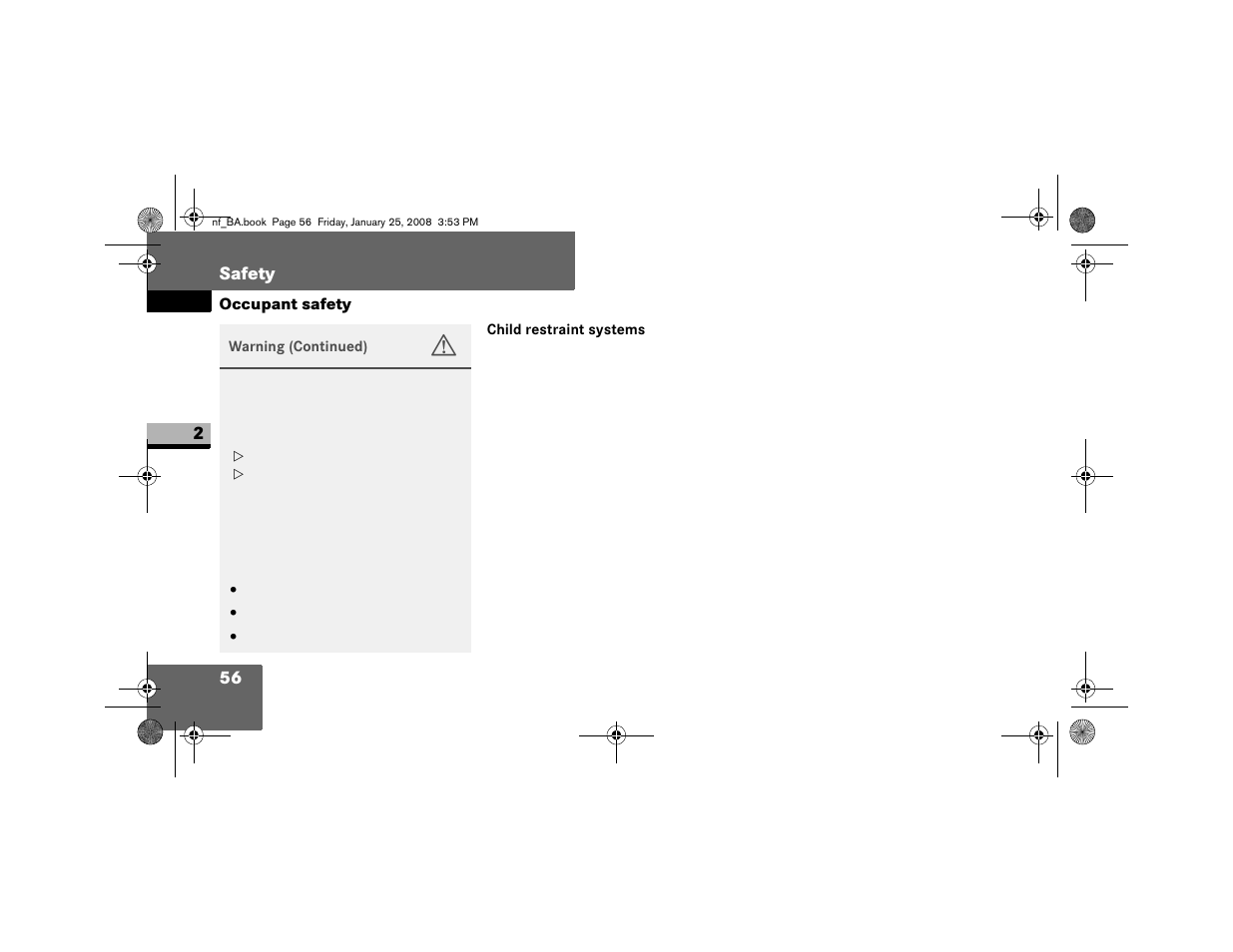 Child restraint systems | Dodge 2008 Sprinter User Manual | Page 58 / 666