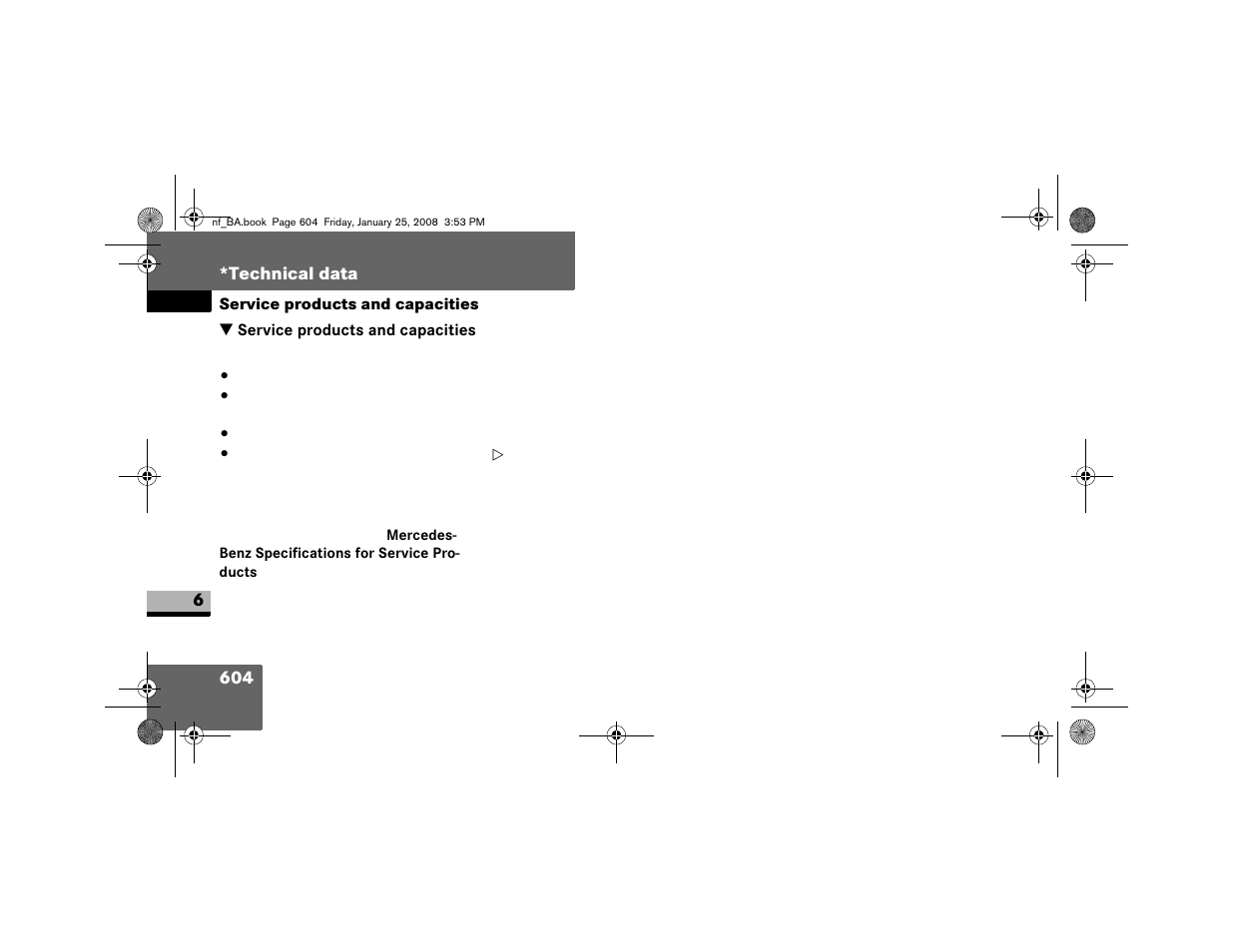 Service products and capacities | Dodge 2008 Sprinter User Manual | Page 606 / 666