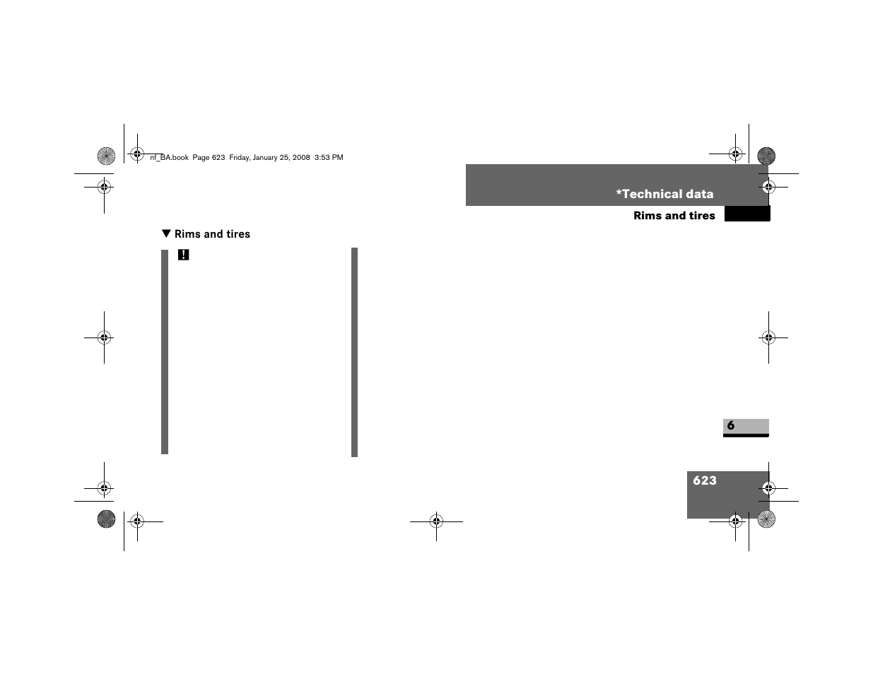 Rims and tires | Dodge 2008 Sprinter User Manual | Page 625 / 666