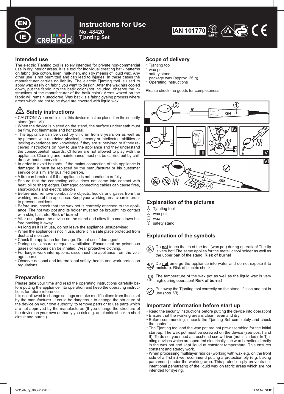 Crelando 48420 User Manual | 2 pages