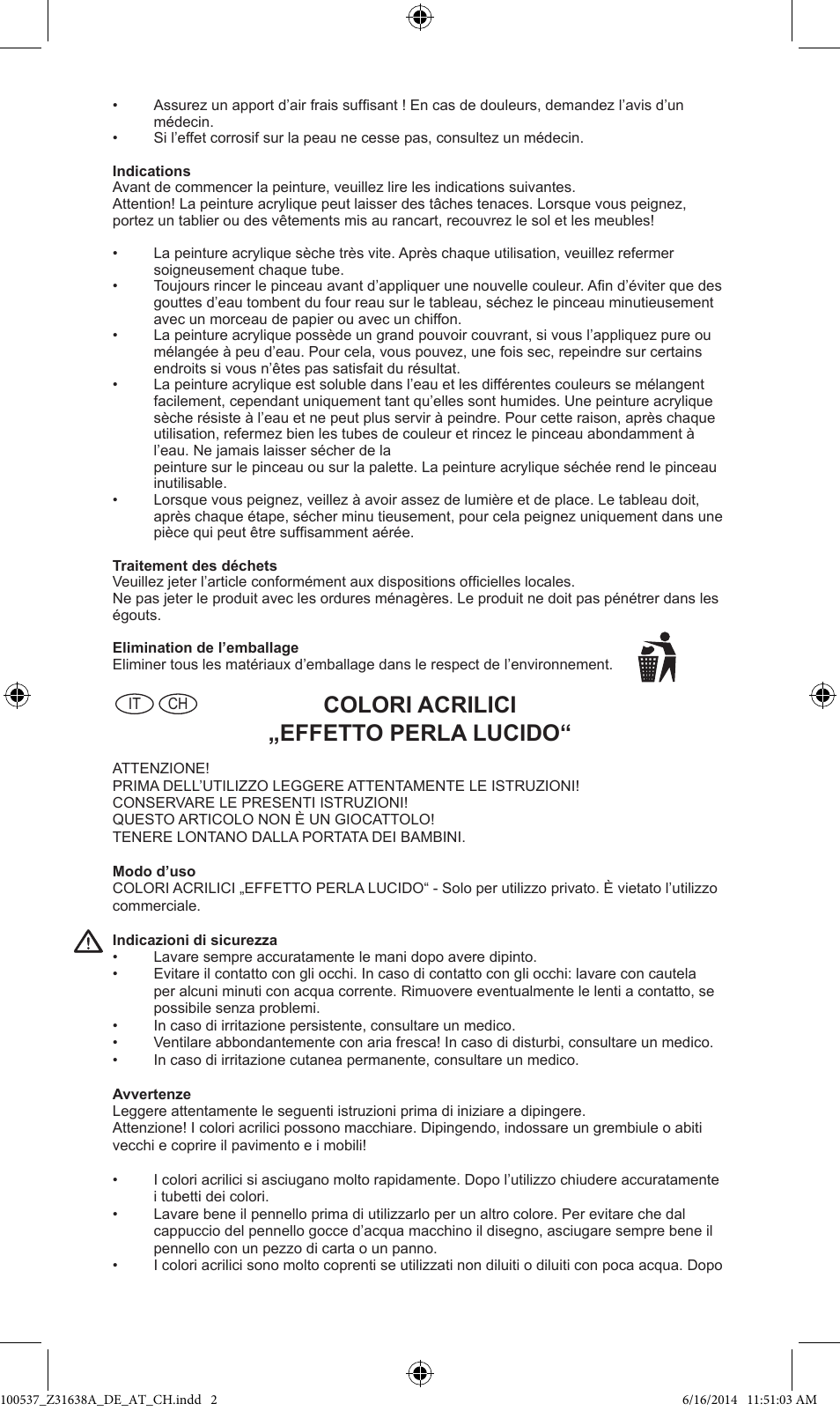 Colori acrilici „effetto perla lucido | Crelando Z31638A User Manual | Page 3 / 5