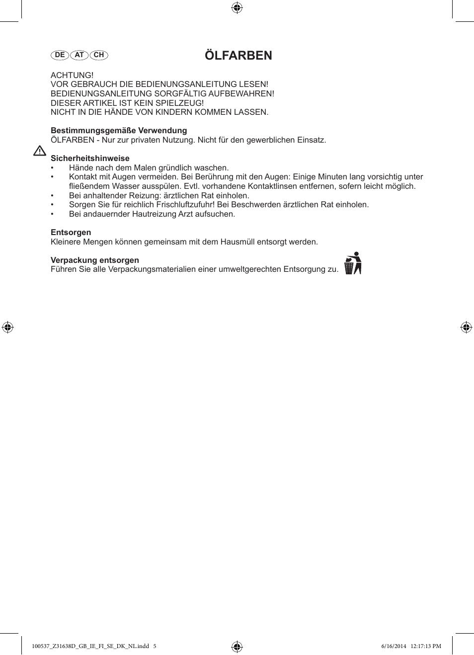 Ölfarben | Crelando Z31638D User Manual | Page 5 / 6