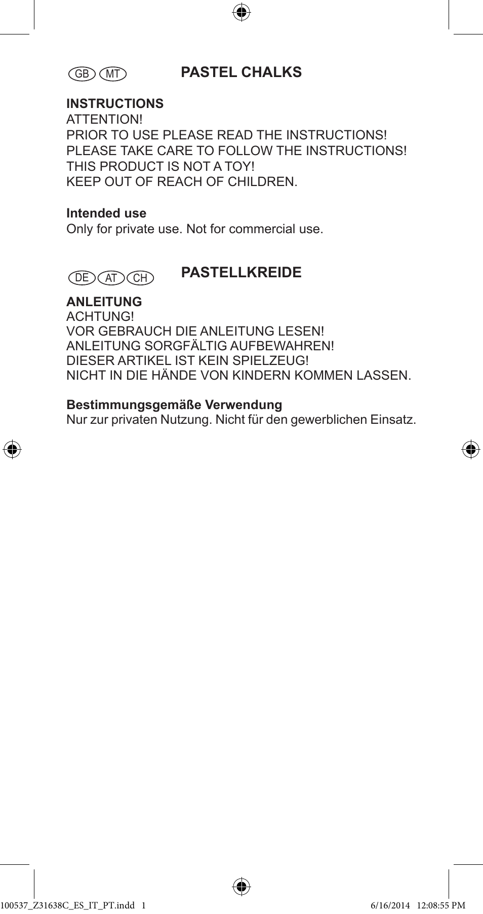 Pastel chalks, Pastellkreide | Crelando Z31638C User Manual | Page 3 / 4