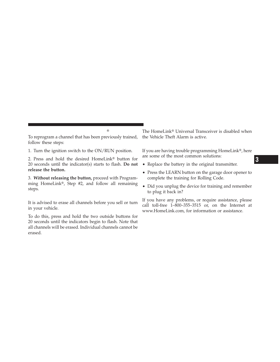 Reprogramming a single homelink button, Security, Troubleshooting tips | Reprogramming a single homelink, Button | Dodge 2010 Dakota User Manual | Page 154 / 450