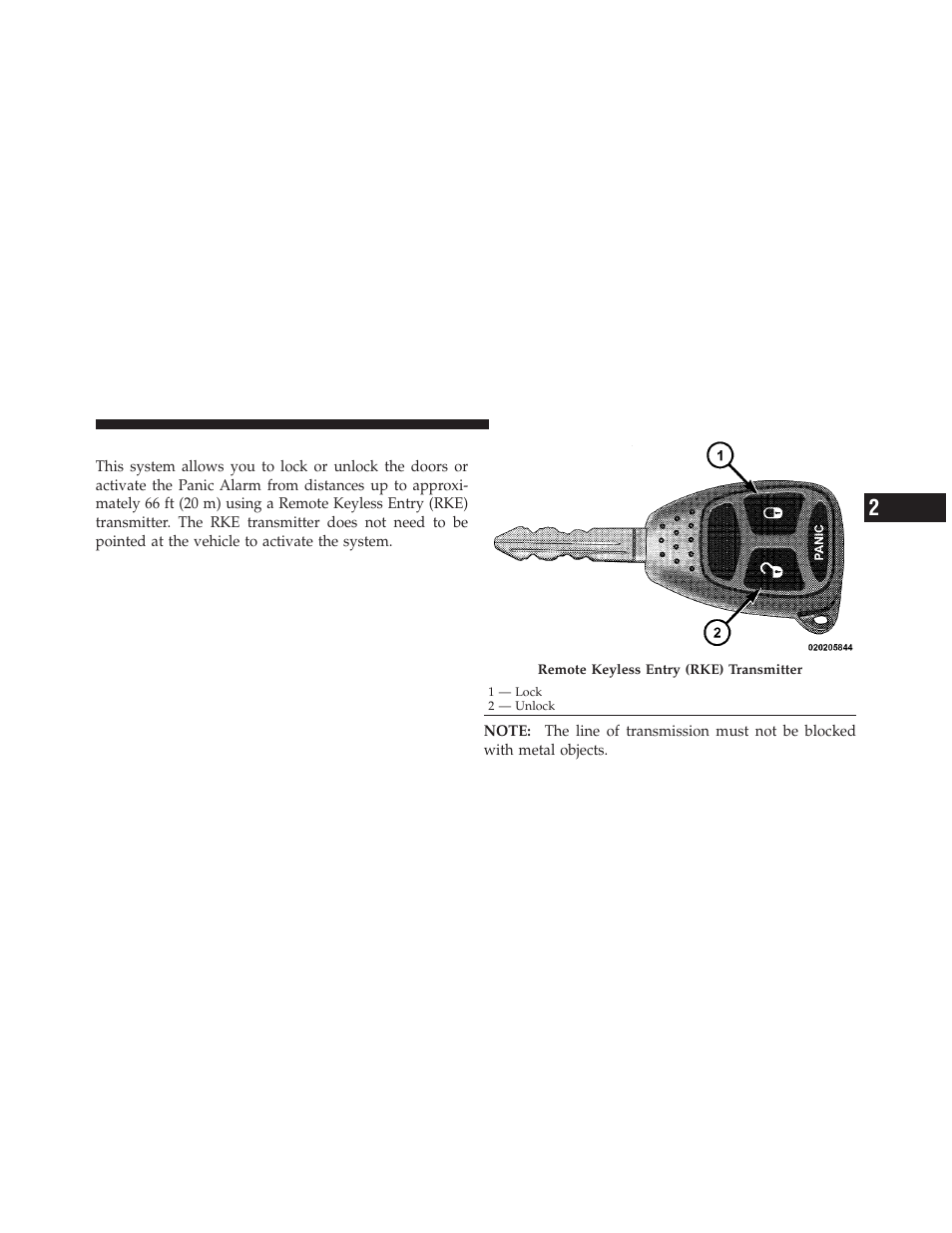 Remote keyless entry (rke) | Dodge 2010 Dakota User Manual | Page 22 / 450