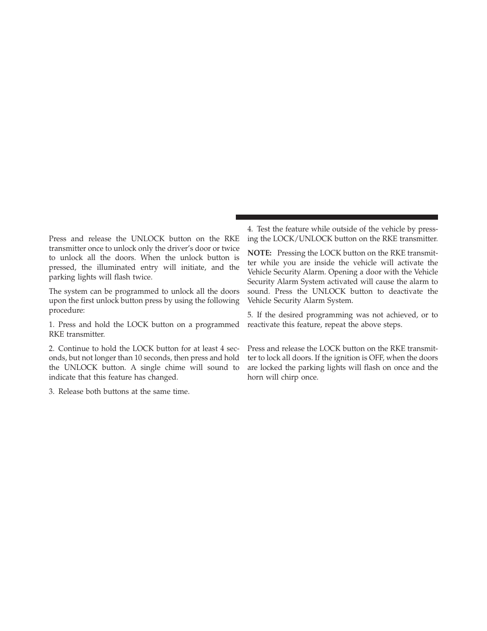 To unlock the doors, To lock the doors | Dodge 2010 Dakota User Manual | Page 23 / 450