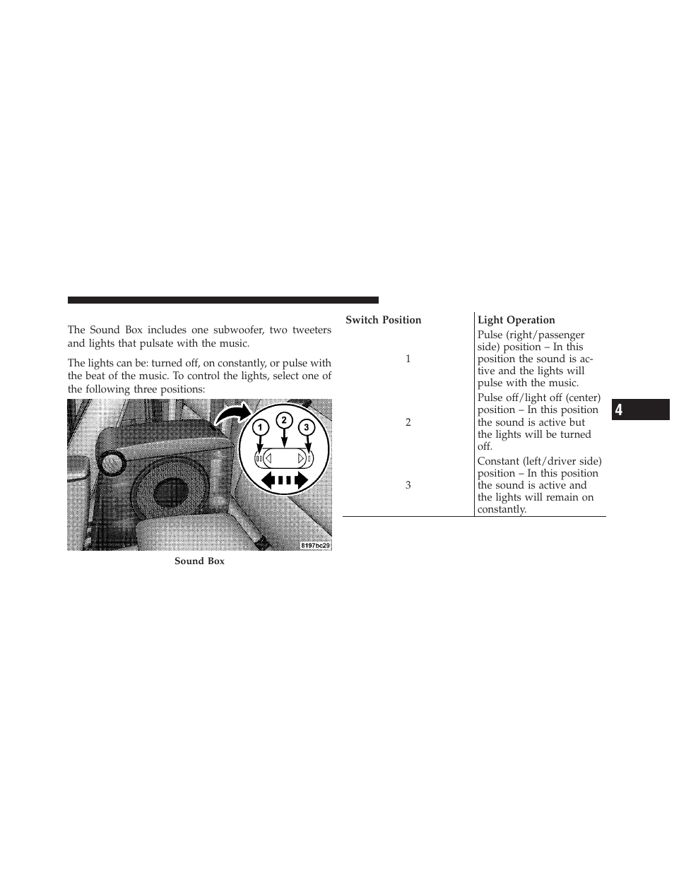 Sound box operation | Dodge 2010 Dakota User Manual | Page 230 / 450