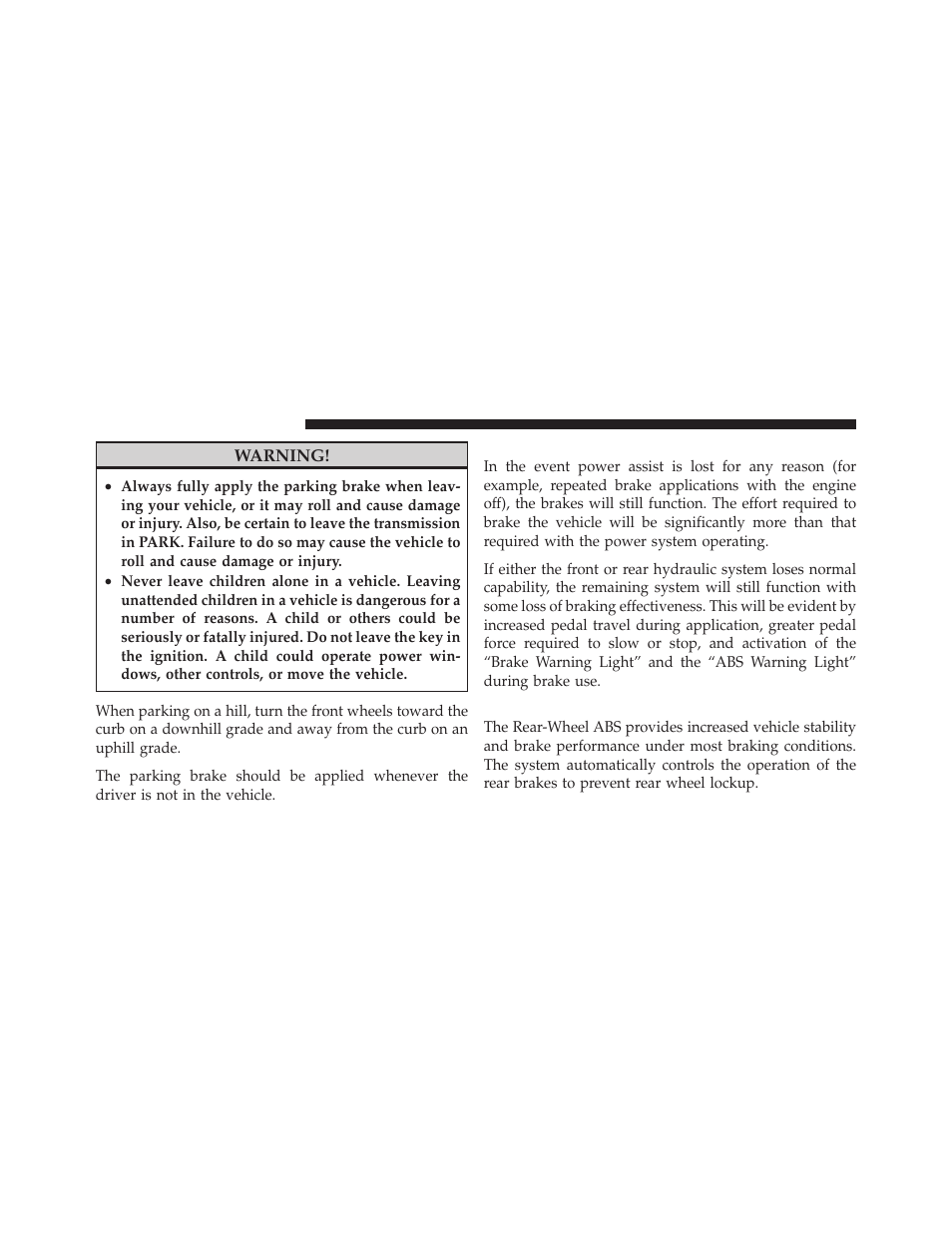 Brake system, Rear-wheel anti-lock brake system (abs) | Dodge 2010 Dakota User Manual | Page 271 / 450