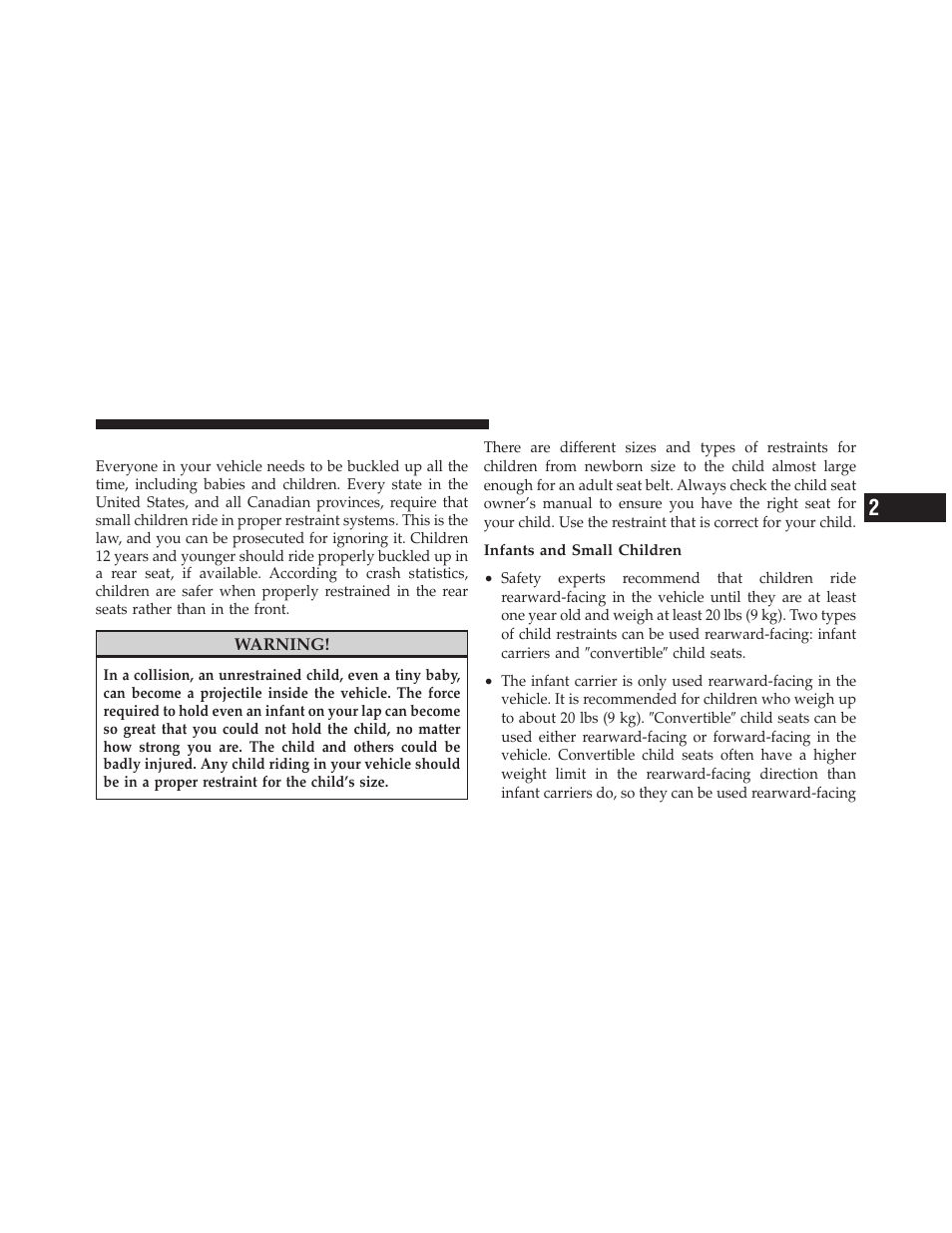 Child restraint | Dodge 2010 Dakota User Manual | Page 62 / 450