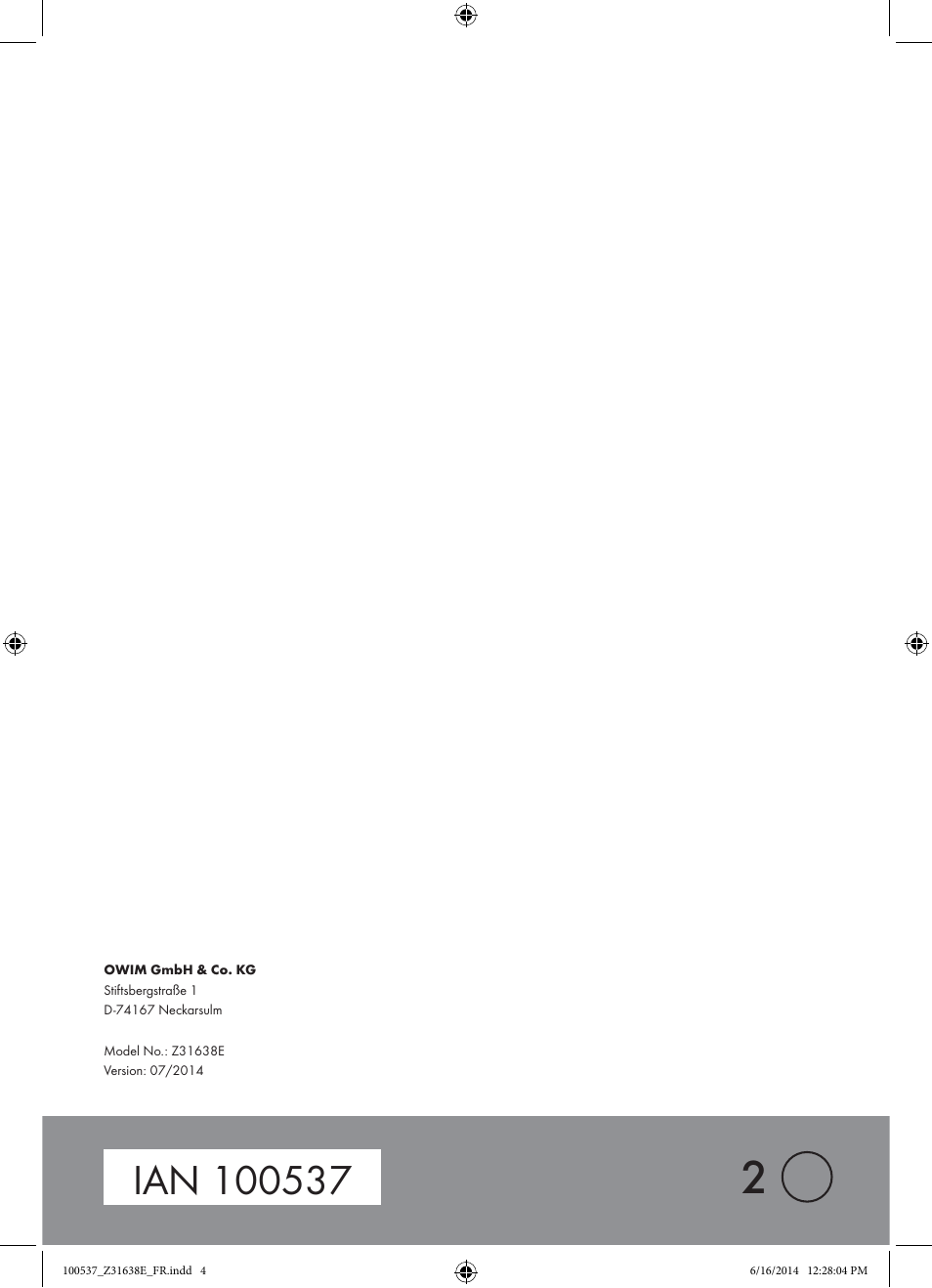 Crelando Z31638E User Manual | Page 4 / 4