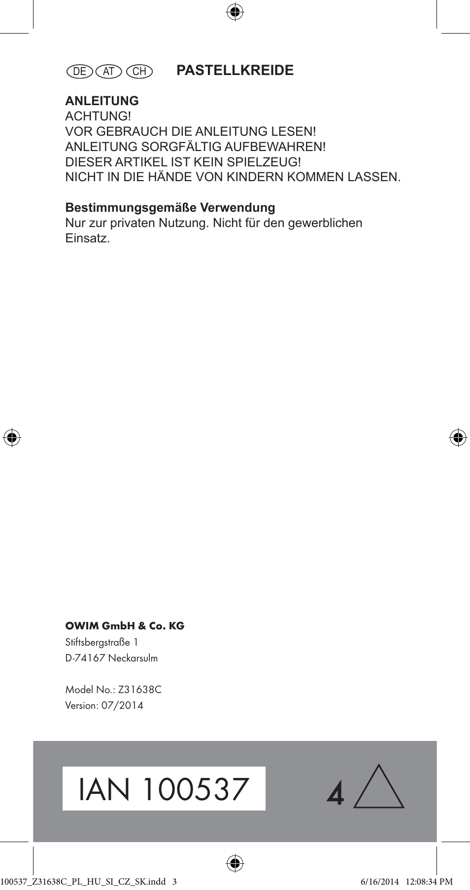Crelando Z31638C User Manual | Page 4 / 4