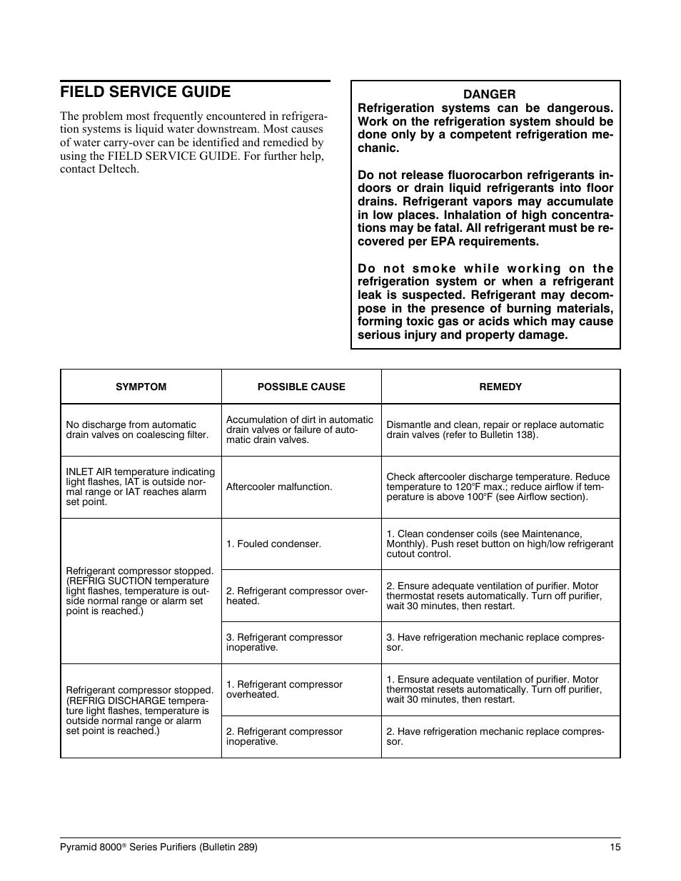 Boom as sem bly 13, Co alescing fil ter el e ment re place ment 13, Boom assembly | Coalescing filter element replacement, Field service guide | Deltech Fitness PYRAMID 8000 User Manual | Page 19 / 28