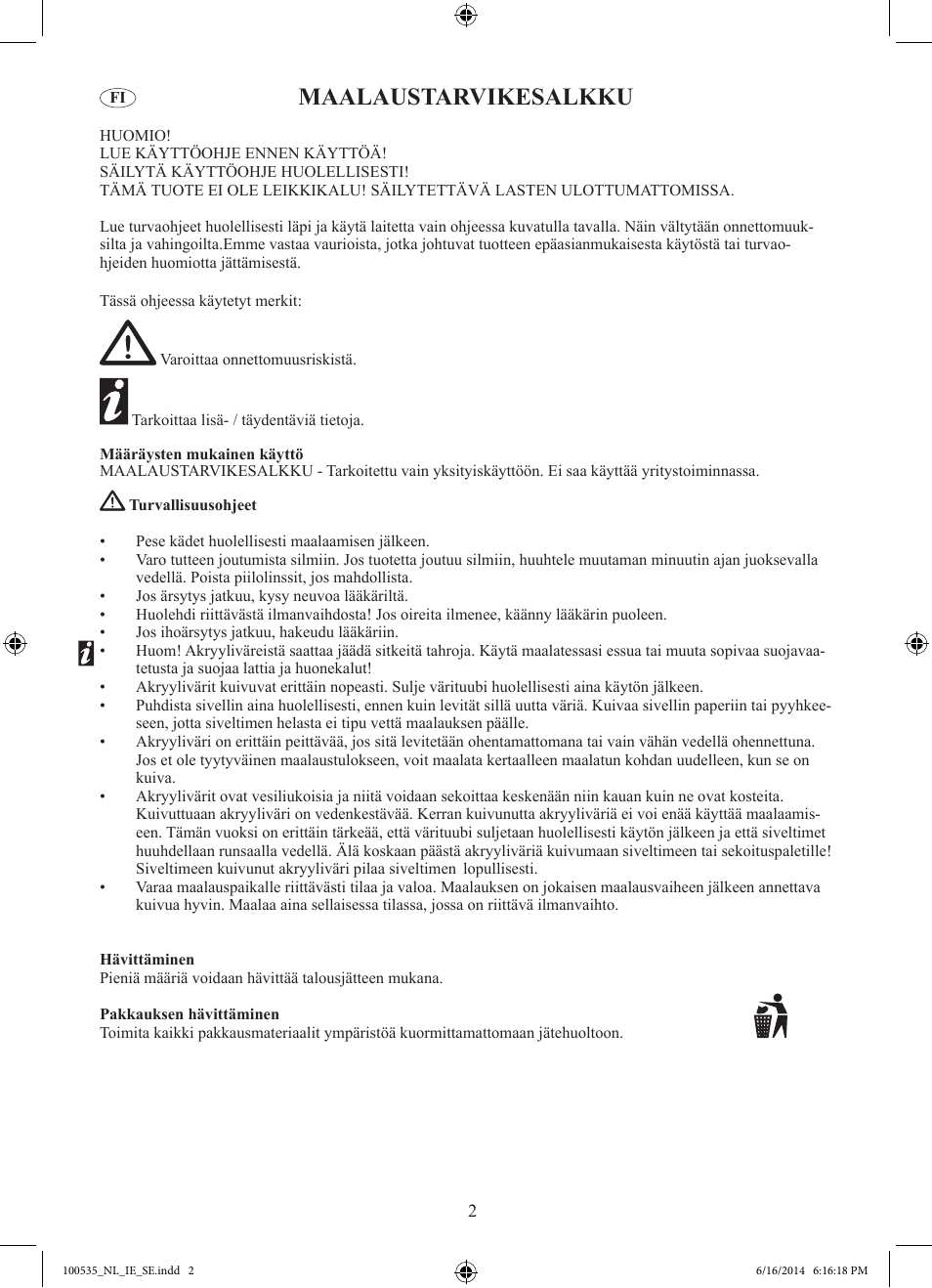 Maalaustarvikesalkku | Crelando Z30439 User Manual | Page 3 / 9