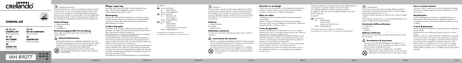 Crelando Stamp Set User Manual | 2 pages