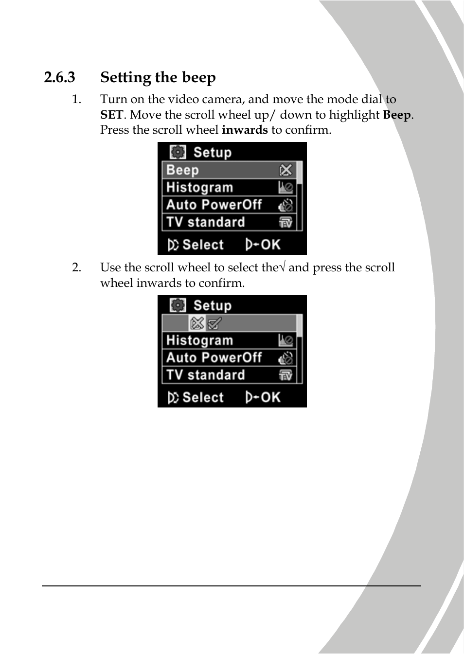 Setting the beep, 3 setting the beep | DXG Technology DXG-566V HD User Manual | Page 27 / 80