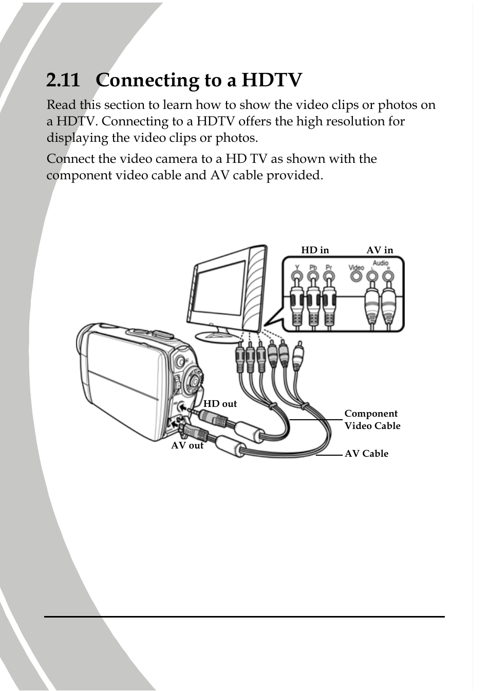 Connecting to a hdtv, 11 connecting to a hdtv | DXG Technology DXG-566V HD User Manual | Page 34 / 80