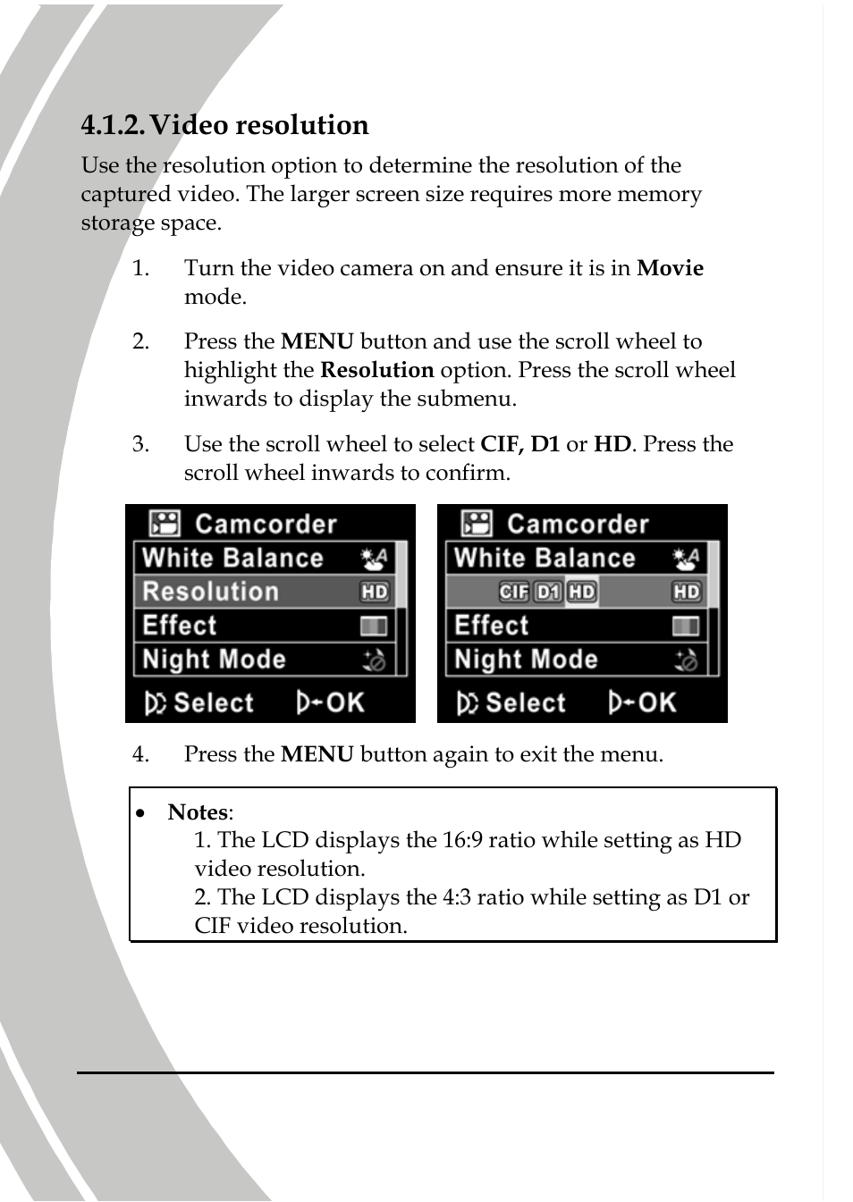 Video resolution | DXG Technology DXG-566V HD User Manual | Page 48 / 80