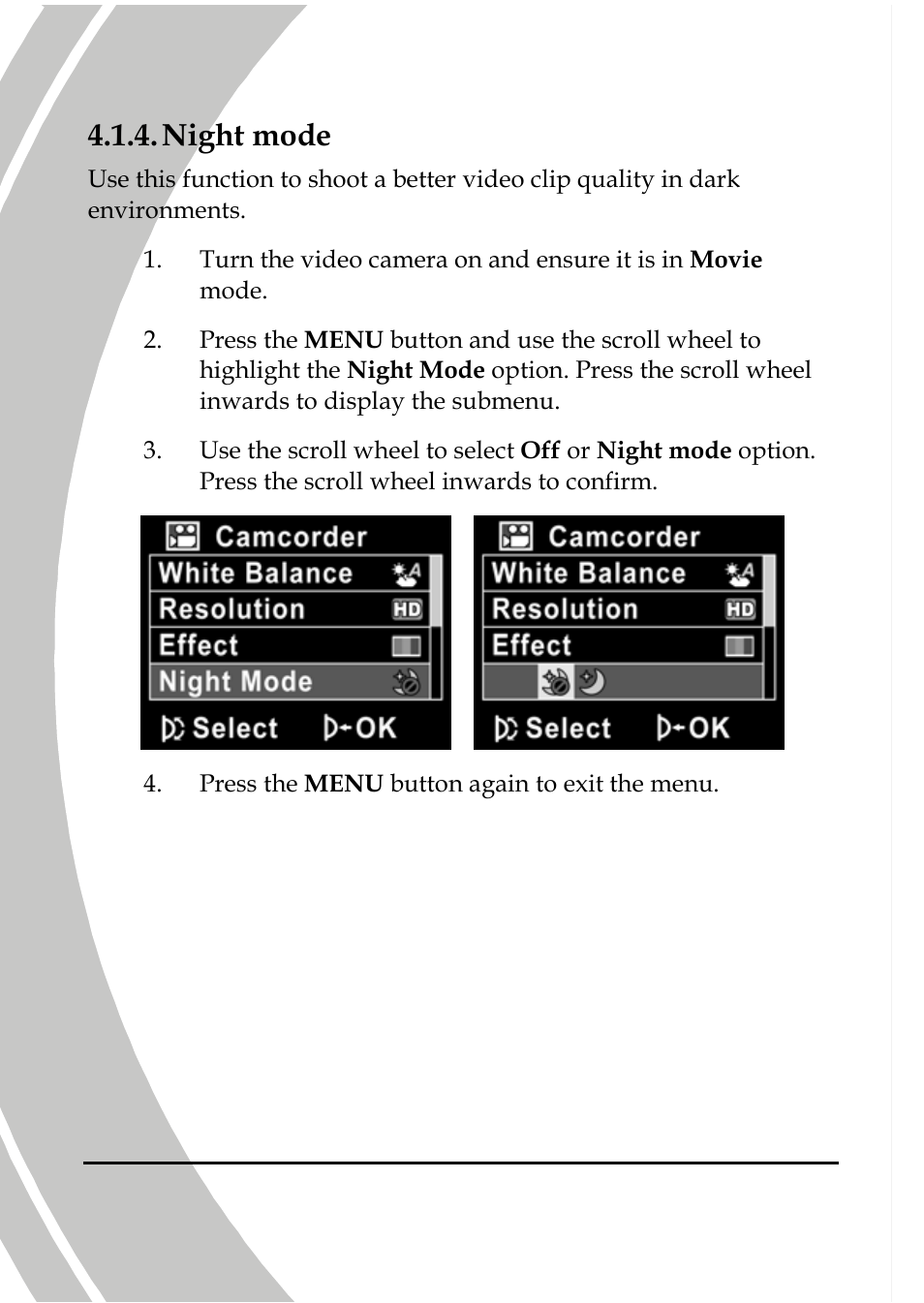 Night mode | DXG Technology DXG-566V HD User Manual | Page 50 / 80