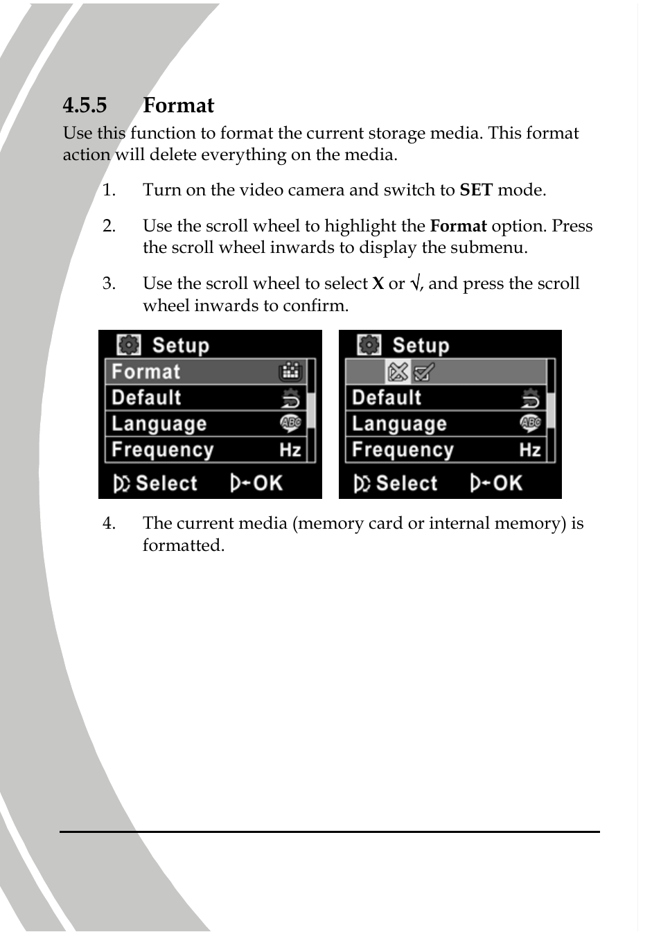 Format, 5 format | DXG Technology DXG-566V HD User Manual | Page 68 / 80