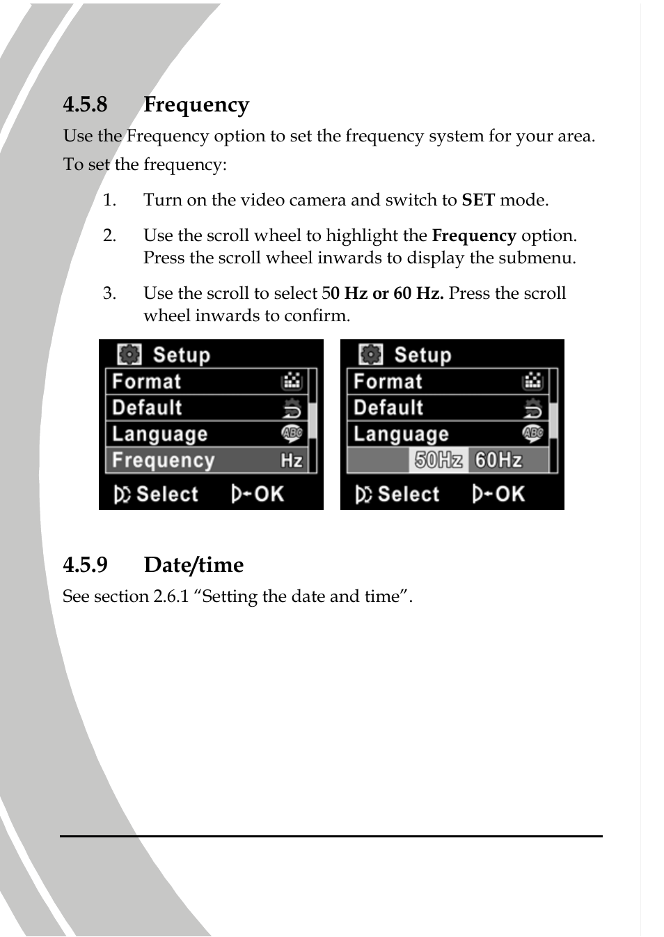 Frequency, Date/time, 8 frequency | 9 date/time | DXG Technology DXG-566V HD User Manual | Page 70 / 80