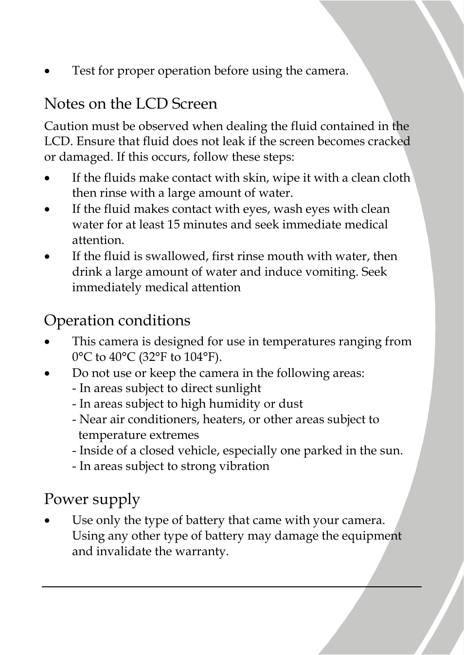 Operation conditions, Power supply | DXG Technology DXG-566V HD User Manual | Page 9 / 80
