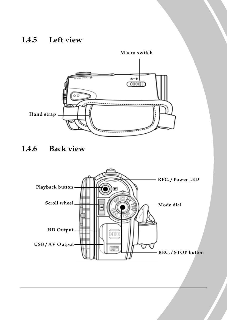 Left view, Back view, 5 left v iew | 6 back view | DXG Technology DXG-533V User Manual | Page 15 / 82