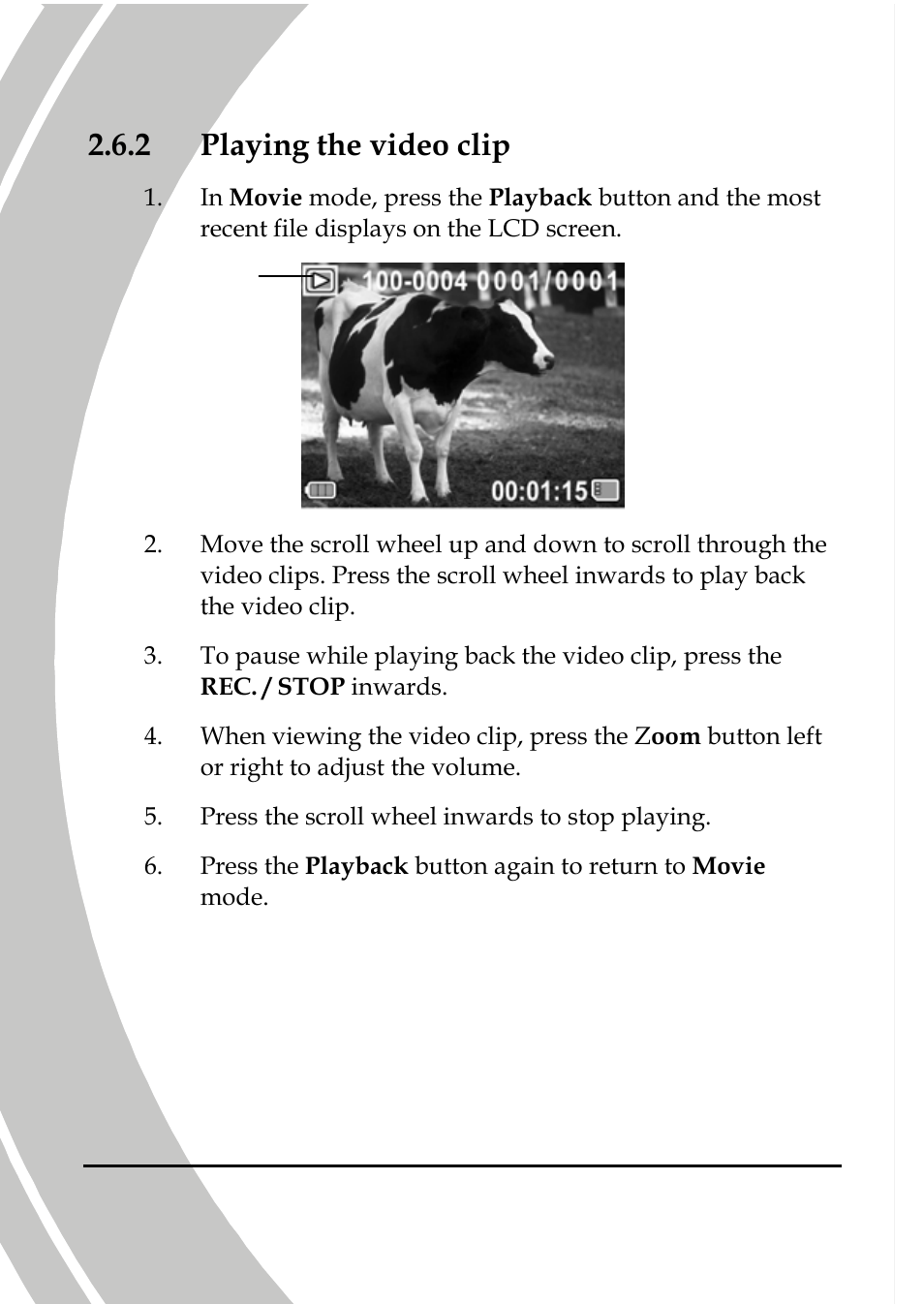 Playing the video clip, 2 playing the video clip | DXG Technology DXG-533V User Manual | Page 30 / 82