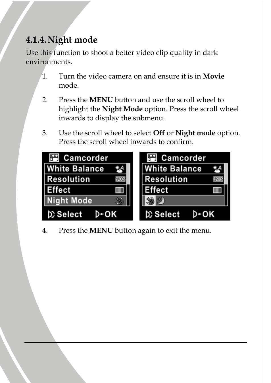 Night mode | DXG Technology DXG-533V User Manual | Page 50 / 82