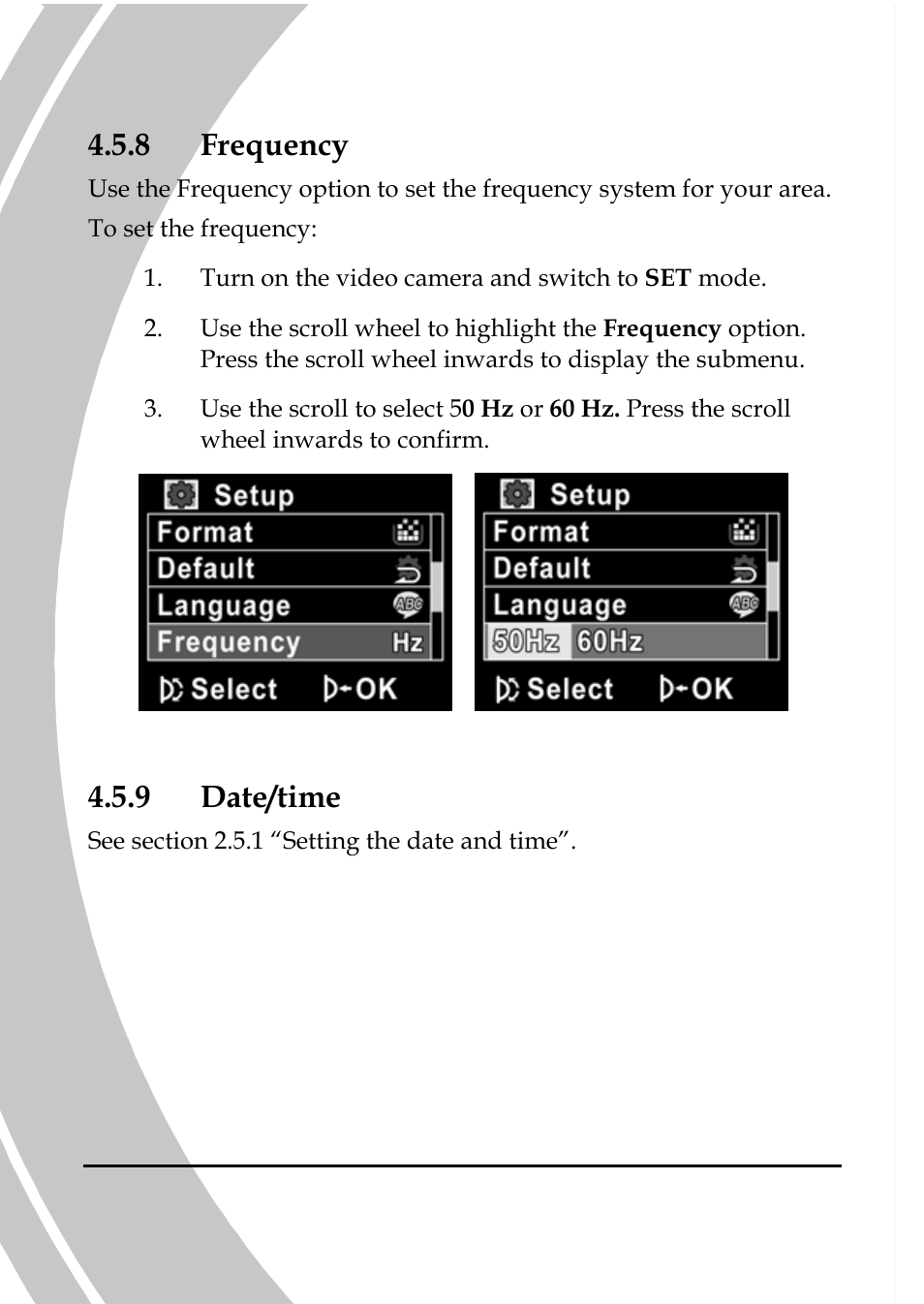 Frequency, Date/time, 8 frequency | 9 date/time | DXG Technology DXG-533V User Manual | Page 72 / 82