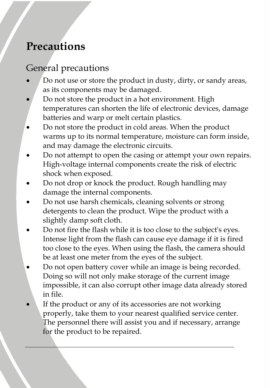 Precautions, General precautions | DXG Technology DXG-533V User Manual | Page 8 / 82